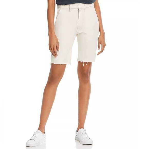 NWT MOTHER Women The Shaker Prep Short Fray High Rise Vanilla Size 24 raw hem - Picture 16 of 16